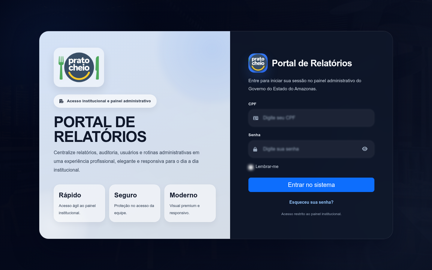 API Relatório Prato - Login